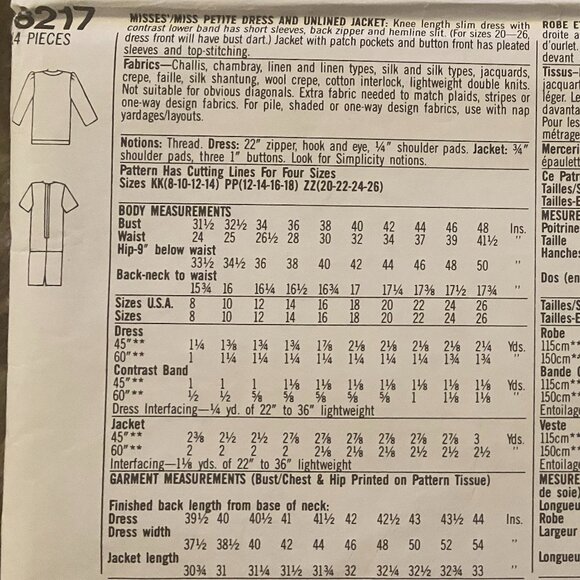 $15 FIRM Lot of 5 Plus Size Vintage Simplicity Sewing Patterns Sizes 18 to 26 - Picture 8 of 10